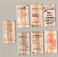33] BRD  - 7 Gebr. Pappfahrkarten - Reichsbahn - Schnellzugzuschlag - Europe
