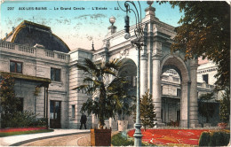 CPA 73 (Savoie) Aix-les-Bains - L'Entrée Du Casino Le Grand Cercle 1913 Couleur, Flamme "Nvx Thermes, Piscine Olympique - Casinos