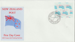 New Zealand FDC 1988 ATM Flag. Postal Weight 0,04 Kg. Please Read Sales Conditions Under Image Of Lot (Kasse16-128) - Machine Labels [ATM]
