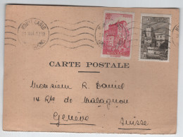 MONACO 1FR30 +20C CARTE PRIVEE MEC MONTE CARLO 31.X.1941 POUR SUISSE AU TARIF - Covers & Documents