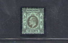 1907-11 HONG KONG - Stanley Gibbons N. 98 - 50 Cents - Black And Green - MLH* - Other & Unclassified