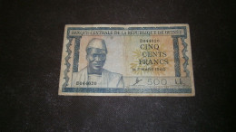 GUINEA 500 FRANCS 1960G - Guinée