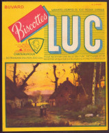 Buvard ( 18 X 15 Cm ) " Biscottes Luc "  ( Pliures, Rousseurs ) - Biscotti