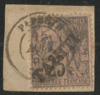 TAHITI - Yv. #15 ON COVER CUT - NEAT CANCELLATION - 1894 - Gebruikt