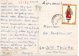 79864 - Griechenland - 1973 - 3Dr Tracht EF A LpAnsKte ACROPOLIS -> Schweiz - Lettres & Documents