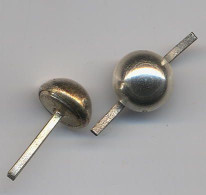 PAIRE De BOUTONS TIGE Argent 10 Mm Pour Jugulaire - Buttons