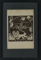 JUNG, Moriz Cabaret Fledermaus Titelblatt 2. Heft 1907 Lithographie Ca. 15x21cm Gerahmt - Wiener Werkstaetten