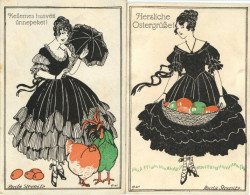 Strenitz, Paula Lot Mit 2 AK Ostern Paques - Artisanat