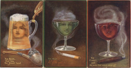 Surrealismus Vermenschlichte Gläser Lot Mit 3 Künstler-AK Verlag Tuck Serie 2862 Love Potions - Fotografía