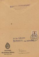 NSDAP Kreisleitung Coburg, Adolf-Hitler-Haus, Parteidienstmarke EF 1943, Rs. Seltener Propaganda-Stempel 21-Jahrfeier Mi - Guerra 1939-45