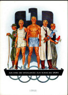 BERLIN OLYMPIA 1936 WK II - Werbepropagandakarte Nr. 2 Zur Ehre Des Vaterlandes - Zum Ruhme Des Sports Sign. Künstlerkar - Guerra 1939-45