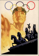 BERLIN REICHSPARTEITAG NÜRNBERG WK II - Propagandakarte DEUTSCHLAND - XI.OLYMPISCHE SPIELE 1936 Sign. Künstlerkarte I - Guerra 1939-45