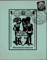 DRESDEN WK II - Berechtigungsschein-Karte (keine Ak) Mit S-o DRESDEN 3 Koloniale Tage D. REICHSKOLONIALBUNDES 31.7.38 I- - Guerra 1939-45