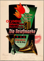 DRESDEN WK II - OLYMPIA-POSTWERTZEICHEN-AUSSTELLUNG 1936 Mit Franco-S-o III - Guerra 1939-45