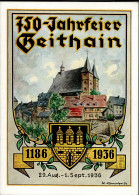 GEITHAIN WK II - 750 JAHRFEIER 1936 Sign. Künstlerkarte I - Guerra 1939-45