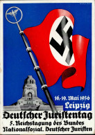 LEIPZIG WK II - DEUTSCHER NS-JURISTENTAG 1936 Sign. Künstlerkarte Kleine Randmängel! II - Guerra 1939-45