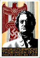 WEIMAR WK II - GAUKULTURWOCHE THÜRINGEN 1939 Künstlerkarte Sign. Schoner Weimar O Greiz I - Guerra 1939-45