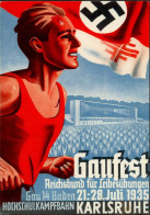 KARLSRUHE WK II - GAUFEST REICHSBUND Für LEIBESÜBUNGEN 1935 Festpostkarte Mit S-o I - Guerra 1939-45