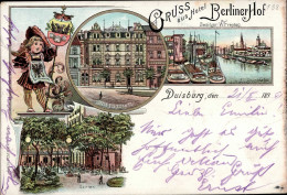 Duisburg (4100) Hotel Berliner Hof, 1899 I-II - Autres & Non Classés