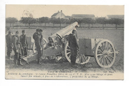 D 51 CPA  CAMP DE CHALONS Artillerie En Campagne Canon  RIMAILHO Ecrite N0210 - Camp De Châlons - Mourmelon