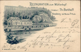 Bredeney (4300) Gasthaus Zum Mühlenkopf, Bahnhof, Eisenbahn, 1899 II (Eckknick) Chemin De Fer - Otros & Sin Clasificación
