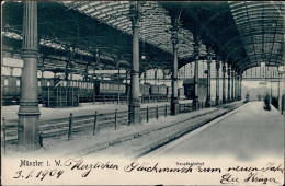 Münster (4400) Hauptbahnhof, Eisenbahn, 1904 II (Eckknicke) Chemin De Fer - Autres & Non Classés