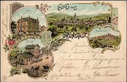 Grünstadt (6718) Bahnhof, Postamt 1897 I-II - Autres & Non Classés