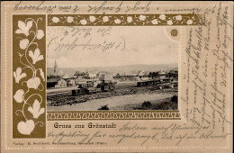 Grünstadt (6718) Präge-AK Bahnhof, Eisenbahn 1903 I-II Chemin De Fer - Autres & Non Classés