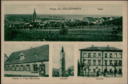 Kindenheim (6719) Handlung Hartmetz, Kirche, Schule 1919 I-II - Autres & Non Classés