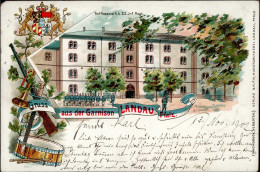 Landau (6740) Gruss Aus Der Garnison Kaserne 1902 I-II Montagnes - Otros & Sin Clasificación