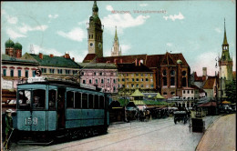 München (8000) Künstler-AK Viktualienmarkt, Strassenbahn 1910 I-II Tram - Other & Unclassified