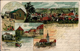 Burghaslach (8602) Verlag Scheiner, Bahnhof, Eisenbahn 1901 I-II Chemin De Fer - Otros & Sin Clasificación