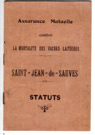 SAINT JEAN DE SAUVES . Assurance Mutuelle Contre La Mortalité Des Vaches Laitières . STATUTS - Autres & Non Classés