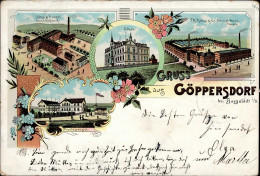 Göppersdorf (o-9112) Strumpfwarenfabrik Köbke, Hanschuhfabrik Jahn & Hempel, Schule, 1903 II (Eckknick) - Otros & Sin Clasificación