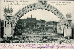 Basel (Basel Stadt) Erinnerung An Die Basler Bundesfeier 1901, Rathaus I-II - Autres & Non Classés