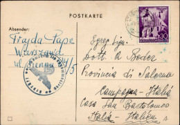 Generalgouvernement EF Auf Auslandspostkarte Nach Italien 1940, Zensur - Otros & Sin Clasificación