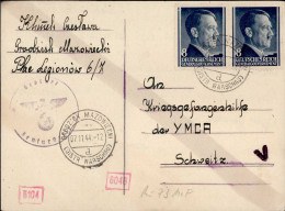 Generalgouvernement MeF Auf Auslandspostkarte In Die Schweiz 1944 - Otros & Sin Clasificación