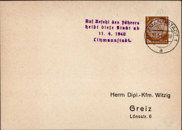 Generalgouvernement Nebenges. Propagandastempel Auf Befehl Des Führers Heißt Diese Stadt...Litzmannstadt" 1940" - Otros & Sin Clasificación
