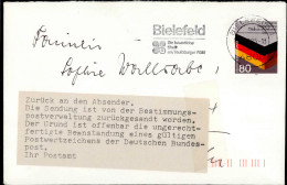 DDR Postkrieg Vertriebenen-Marke 1985 Beanstandet U. Retourniert - Otros & Sin Clasificación