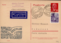 DDR Pieck Auslands-Ganzsache Luftpost 1956 - Otros & Sin Clasificación