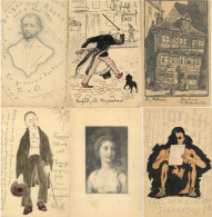 Handgemalt Album Mit 130 Meist Handgemalten Karten, Briefen Usw. Mit Einigen Guten Stücken Peint à La Main - Altri & Non Classificati