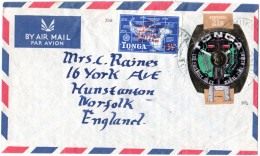 Tonga 1971, 21 Sh. Armbanduhr + 3 1/2d US Red Cross Auf Luftpost Brief N. GB - Autres - Océanie