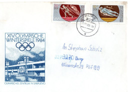 DDR Sonderumschlag Olympia Sarajevo 1984 | Winterspiele | BURG-Stempel 21.3.84 - Winter 1984: Sarajevo
