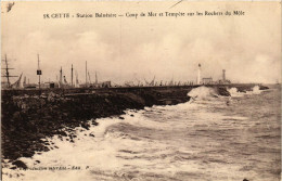 CPA CETTE Station Balneaire Coup De Mer LIGHTHOUSE PHARE (708307) - Leuchttürme