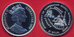 Münze  Gibraltar  21 ECU  1995  Zusammenarbeit Mit Russland  Silber - Gibilterra
