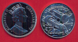 Münze  Gibraltar  21 ECU  1993  Eurotunnel  Silber - Gibilterra