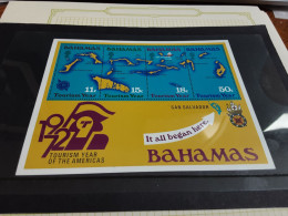 Bahamas 1972 SG MS392 Tourism Year Minature Sheet MNH - Bahamas (1973-...)