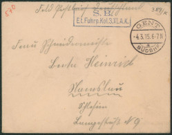 Guerre 14-18 - Lettre En Feldpost + Cachet à Pont "Gent" Et Griffe "S.B." > Allemagne - Army: German