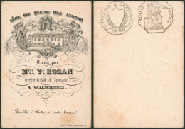 Type "Carte En Porcelaine" (héliogravure) - Hotel Des Quatres Fils Aymond (Valenciennes, France) - Cartoline Porcellana