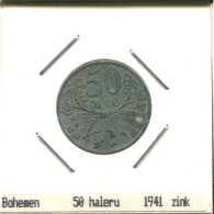 50 HALERU 1941 BOHÊME ET MOBAVIE BOHEMIA AND MORAVIA CZECH REPUBLIC Pièce #AS517.F.A - Tsjechië